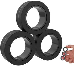 Ensemble de jouets anti-stress magnétiques, anneaux magnétiques lumineux pour adultes et enfants, jouet magnétique anti-stress - Product Image 1