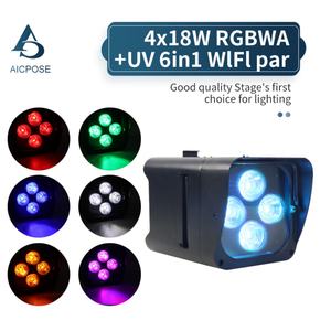 Iluminación de Escenario, Foco LED de Batería 4x18w, RGBWA UV 6en1, Luces Inalámbricas de Batería - Product Image 3