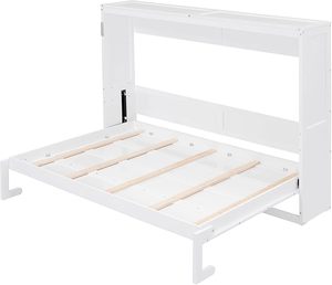 <span class=keywords><strong>Lit</strong></span> Murphy pleine grandeur avec rangement, <span class=keywords><strong>lit</strong></span> <span class=keywords><strong>mural</strong></span> gain de place, cadre de <span class=keywords><strong>lit</strong></span> moderne pliable pour chambre à coucher, chambre d'amis, petits appartements, blanc - Product Image 6