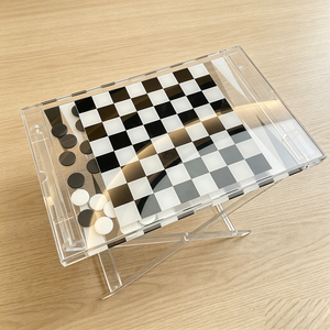 Custom Clear Acrylic Folding <b>Chess</b> <b>Table</b> <b>Chess</b> Clocks Portable Foldable Game Board for Indoor Outdoor Use Modern Design - Product Image 6