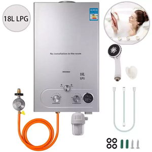 Chauffe-eau instantané sans réservoir au <span class=keywords><strong>gaz</strong></span> GPL/GNL VEVOR (entrepôt UE/US) 6-18L pour extérieur/jardin/camping-car/usage domestique - Product Image 1