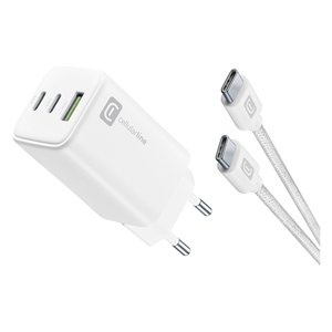 Caricabatterie USB <b>Type</b>-A, USB <b>Type</b>-<b>C</b> MULTIPOWER 65W GaN White ACHKITC2CGAN65TABW - Product Image 1