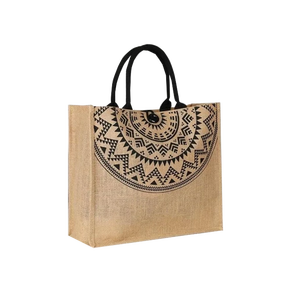 Bolsas de Compras de Yute Teñido Ecológicas y Duraderas con Impresión Personalizada y Asa Acolchada con Cinta - Product Image 3