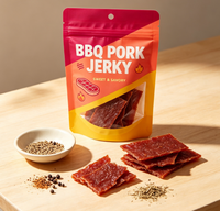 Sachet refermable à fermeture éclair en polyester PE non recyclable pour viande séchée (porc, bœuf)