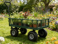 Chariot de transport industriel à quatre roues, capacité de charge de 150 kg, plus petit chariot de jardin avec poches en tissu nylon, provenant d'une usine OEM