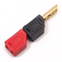 AMASS Prise banane creuse 4 mm tout cuivre plaqué or haute intensité à souder mâle-femelle conception monobloc empilable 25.425 30V-60V
