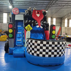Promotion : Château gonflable combiné avec toboggan, thème voiture <span class=keywords><strong>de</strong></span> course et <span class=keywords><strong>camion</strong></span>, pour usage extérieur et intérieur - Product Image 2