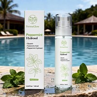 Hydrolat de menthe poivrée fermentée, Glycérine, Acide hyaluronique, Tonique visage rafraîchissant, apaisant, purifiant les pores et équilibrant le sébum