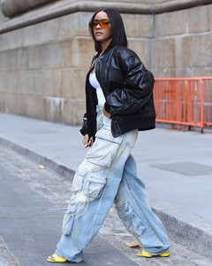 2025 nuova collezione autunnale da <span class=keywords><strong>donna</strong></span> pantaloni <span class=keywords><strong>Cargo</strong></span> Multi-tasche Jeans <span class=keywords><strong>larghi</strong></span> a gamba dritta traspirante in Denim aderente aderente 2XL - Product Image 6