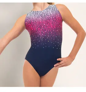 Ombre Great Fashion Manufacturers Breathable Sparkle Sublimated Leotard Girls Gymnastics Clothes