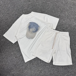 Logotipo personalizado impresión de gran tamaño 100% algodón cuadrado en blanco liso gota hombro Streetwear hombres camiseta Casual ropa fabricantes - Product Image 6