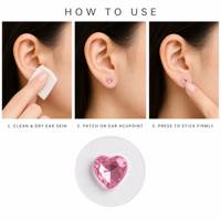 Autocollants d'oreille miniatures en strass brillants en gros, patchs auriculaires en cristal, décorations d'oreille, pack OEM