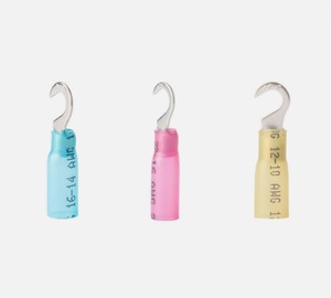 HongDun HSCT-N Hook-shaped <b>Heat</b> Shrink Butt Terminal Wire Crimp Connector Tin Plated 600V Insulated for <b>Cable</b> - Product Image 1