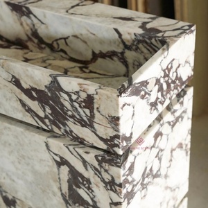Multifunctional Calacatta Viola Marble Vanity Unit with Oak Cabinet and Hidden Storage for Practical Luxury <strong>Bathrooms</strong> - Product Image 6