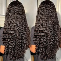 Perruques Lace Front Cheveux Humains Kinky Curly Pré-Pluckées avec Baby Hair, Sans Chute, Qualité Supérieure, 32 et 30 Pouces