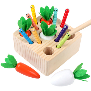 Juguetes Educativos de Madera para Niños, <span class=keywords><strong>Tres</strong></span> <span class=keywords><strong>en</strong></span> Uno: Juego de Arrastrar Raíces, Pesca y Captura de Insectos, Multicolor, con Certificación CE, para el Desarrollo Cognitivo - Product Image 2