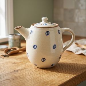 Carafe en céramique de 1000 ml avec couvercle et poignée, design minimaliste pour servir de l'eau/une boisson - Pichet/bouilloire de restaurant - Product Image 3