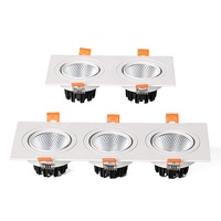 Spot LED encastré carré en gros, double éclairage orientable, 12W COB, pour éclairage intérieur