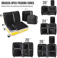 Cubes d'emballage de compression 8 ensembles de cubes d'emballage de voyage pour valises à main extensibles/sacs de compression pour vêtements