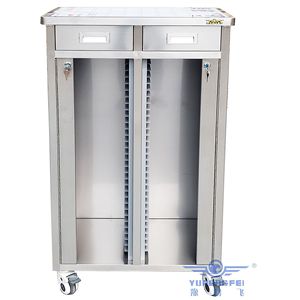 Carrito de Acero Inoxidable 304 para Historiales Médicos Yu Pengfei, Gabinete de Almacenamiento Circular de Una Sola Fila para Uso Hospitalario - Product Image 2