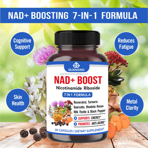 NAD+ Resveratrol Cúrcuma Quercetina de Alta Calidad para Adultos, Antioxidante, Antienvejecimiento, Salud Celular, Apoyo Energético, 60 Cápsulas - Product Image 4