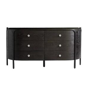 <span class=keywords><strong>Commode</strong></span> de luxe moderne en chêne <span class=keywords><strong>noir</strong></span> à 6 tiroirs avec boutons en cristal-Meuble de rangement contemporain pour chambre <span class=keywords><strong>et</strong></span> salon - Product Image 3