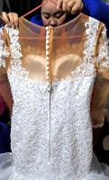 Nouvelles Robes de Mariée Sirène Grandes Tailles 2024 à Volants Manches Longues Appliques Dentelle Perles Jupes Étagées Robes de Mariée Africaines