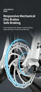 Vélo de montagne Ruidongle avec cadre en acier au carbone, fourche avant à ressort, amortisseur, panier en plastique pour enfants - Product Image 2