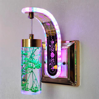 Applique murale LED moderne encastrée 16W pour chambre, salon, escalier - Matériau acrylique avec motif floral réel