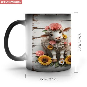 Taza de Sublimación por Transferencia de Calor de 11 oz, Taza Mágica de Cerámica Negra Esmerilada que Cambia de Color - Product Image 1