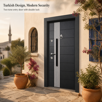 Porte d'entrée blindée turque bicolore anthracite avec double verrouillage multipoints, tailles personnalisées
