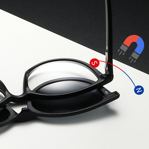 Nuevas Gafas de Sol Magnéticas con Clip, Polarizadas, Anti Luz Azul, Diseño Cuadrado, Unisex, Montura de PC, Protección UV400, Aro Completo - Product Image 2