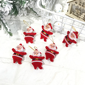 Mini décorations de Noël floquées rouges en plastique, faites à la main, avec paillettes dorées, 6 couleurs, pour sapin de Noël, vente directe usine - Product Image 4
