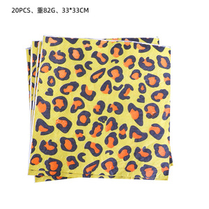 10 ospiti stampa leopardata set di articoli da tavola per feste a tema giungla Kit piatti di carta tovaglioli <span class=keywords><strong>Banner</strong></span> <span class=keywords><strong>Safari</strong></span> forniture per feste di compleanno - Product Image 2