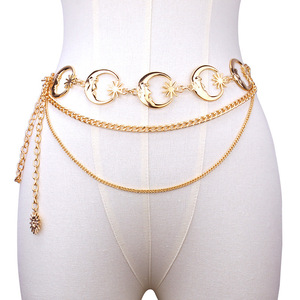 Catena per il corpo in metallo multistrato, gioielli alla moda, catena sexy per il petto, catene per la pancia da bikini, catena per la vita, cintura con sole e <span class=keywords><strong>luna</strong></span> - Product Image 2