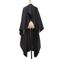 Col en silicone Cape de coupe de cheveux Pro Salon de coiffure tissu robe barbier couleur noire