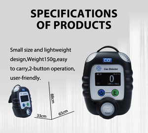 Analyseur et détecteur de gaz CO portable 0-1000PPM avec capteur électrochimique certifié ATEX, anti-explosion, haute précision - Product Image 5