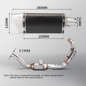 Sistema completo de escape para motocicleta, conexión de tubo de conexión frontal, silenciador de 51mm, para <span class=keywords><strong>MT09</strong></span>, 2021, 2022, <span class=keywords><strong>2023</strong></span>, 1, 2 - Product Image 5