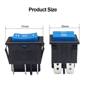20A 31x25mm DPDT Interrupteur <span class=keywords><strong>à</strong></span> <span class=keywords><strong>bascule</strong></span> momentané <span class=keywords><strong>à</strong></span> verrouillage 3 positions ON-OFF-ON Interrupteur <span class=keywords><strong>à</strong></span> <span class=keywords><strong>bascule</strong></span> <span class=keywords><strong>à</strong></span> panneau bleu - Product Image 2