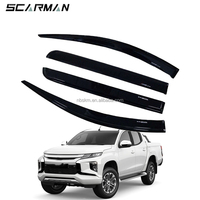 Deflectores de ventana de coche acrílicos duraderos, viseras de ventana, viseras de lluvia, protector de lluvia para Triton 2015-2022, camioneta especializada de cuatro puertas