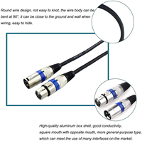 Cable XLR, línea Cannon DMX, para micrófono de sonido de escenario LED, cable de micrófono, cobre puro de 22AWG