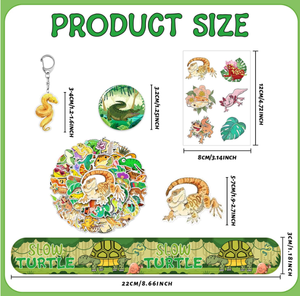 Artículos de Fiesta Temática de Reptiles de Pantano: Pulsera, Llavero, Pin, Pegatina, Juguete Elástico y Pegajoso, Regalo y Recuerdo - Product Image 6
