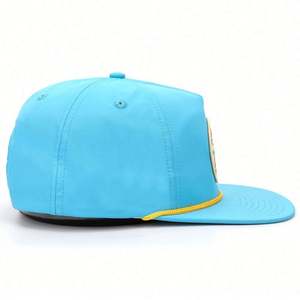 Gorras de 5 Paneles de Felpa de Alta Calidad con Logotipo Personalizado, Secado Rápido, Visera Plana, Impresión Sublimada, Parche, Cierre a Presión, Gorra para las Cuatro Estaciones - Product Image 4