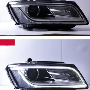 LED Heaadlight Assembly Double Lens LED Daylight Assembly Hit For Audi Q5 2009-2018