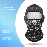 Masque d'Halloween en maille imprimée crâne respirant drôle et tendance personnalisé à la mode évacuant l'humidité à séchage rapide