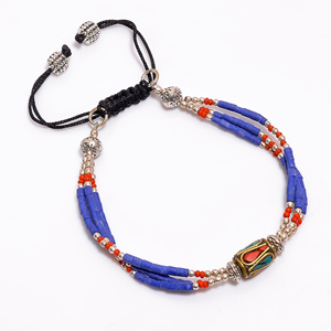 Pulsera de piedras preciosas de moda de coral turquesa natural, pulsera antigua nepalí de plata tibetana, fabricante de joyería de plata - Product Image 2