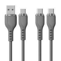 Kabel Pengisian Cepat TPE Jacket 3A USB A ke Tipe C PD 60W Kabel Data Kabel Daya USB Ponsel untuk Telepon
