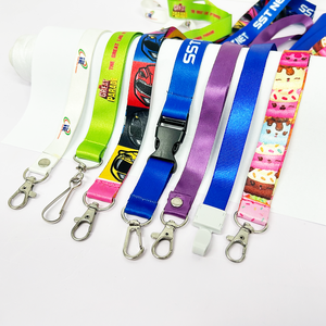 Dây Đeo Cổ Móc Chìa Khóa Bằng <span class=keywords><strong>Polyester</strong></span> Thiết Kế Logo In Thăng Hoa Nhuộm Tùy Chỉnh Quảng Cáo Phẳng Chất Lượng Cao - Product Image 2