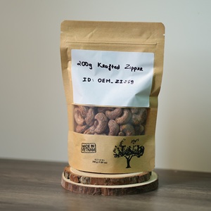 Noix de cajou grillées bio de qualité supérieure, en vrac, en sachet kraft de 200 g, étiquette privée disponible, fabrication OEM et directe d'usine - Product Image 2