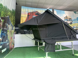 Carpa de techo rígida EM con forma de X, de aluminio, con gran espacio, para camping, vehículos 4x4 todoterreno, con techo abatible, estructura en X, para 2-3 personas - Product Image 6